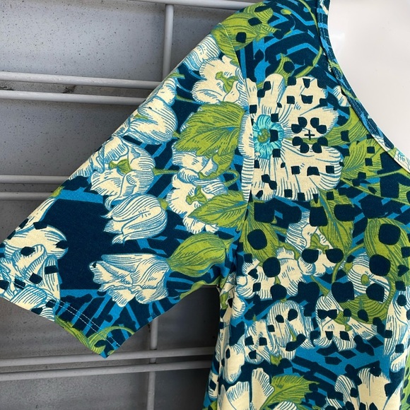 LulaRoe Floral & Leaf  Printed Perfect T High Low Top-#0229 - Picture 4 of 12